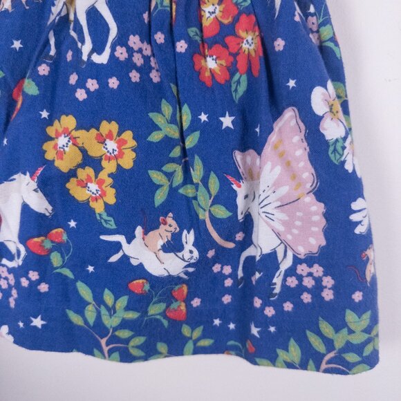 NEW Mini Boden Fantasy Unicorn Print Lined Flannel Skirt Blue Girls 2-3Y - Picture 2 of 7